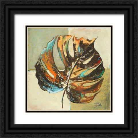 Contemporary Leaves I Black Ornate Wood Framed Art Print with Double Matting by Pinto, Patricia