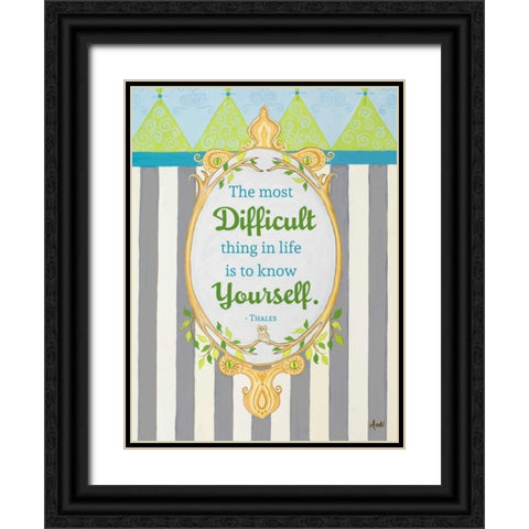 Know Yourself Black Ornate Wood Framed Art Print with Double Matting by Metz, Andi