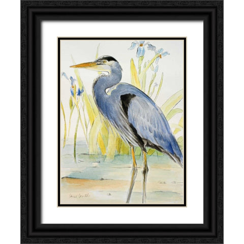 Great Blue Heron Black Ornate Wood Framed Art Print with Double Matting by Loreth, Lanie