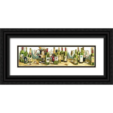 Wine and Champagne Panel Black Ornate Wood Framed Art Print with Double Matting by French-Roussia, Heather A.