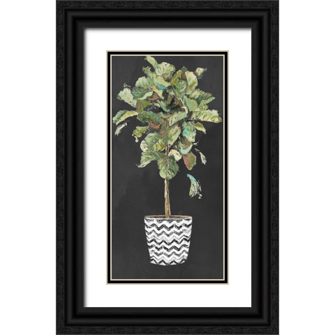 Essential Compliment on Black I Black Ornate Wood Framed Art Print with Double Matting by Pinto, Patricia