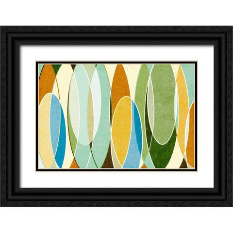 Retro Vibes Black Ornate Wood Framed Art Print with Double Matting by SD Graphics Studio