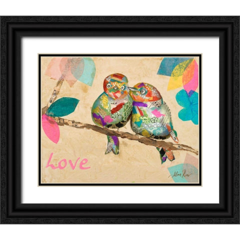 Band of Inspired Birds I Black Ornate Wood Framed Art Print with Double Matting by Ritter, Gina