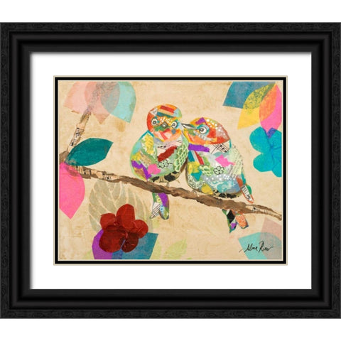 Band of Birds I Black Ornate Wood Framed Art Print with Double Matting by Ritter, Gina