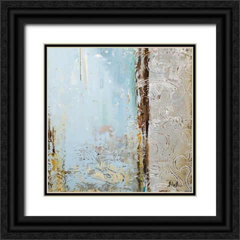 Blue Silver Square II Black Ornate Wood Framed Art Print with Double Matting by Pinto, Patricia