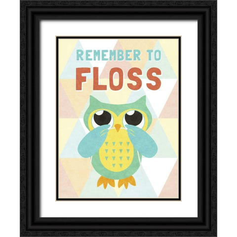 Remember to Floss Black Ornate Wood Framed Art Print with Double Matting by Studio, Sd Graphics
