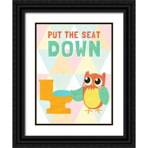 Put the Seat Down Black Ornate Wood Framed Art Print with Double Matting by SD Graphics Studio