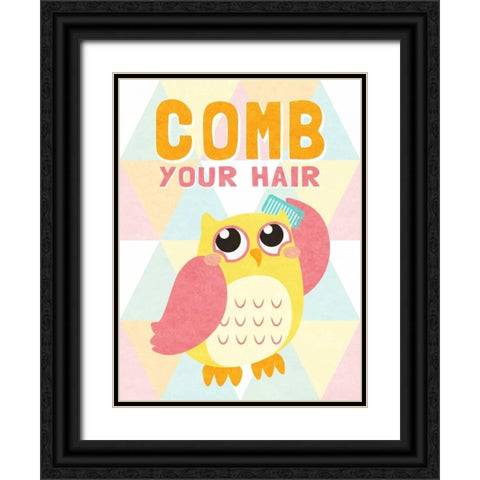 Comb your Hair Black Ornate Wood Framed Art Print with Double Matting by SD Graphics Studio