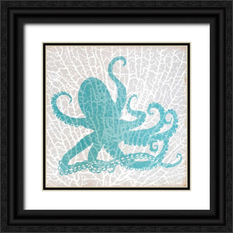 Sealife on Coral V Black Ornate Wood Framed Art Print with Double Matting by DeRice, Julie