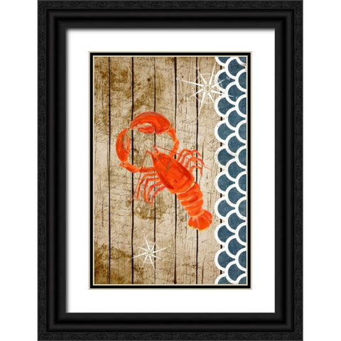 Planked Sealife II Black Ornate Wood Framed Art Print with Double Matting by DeRice, Julie