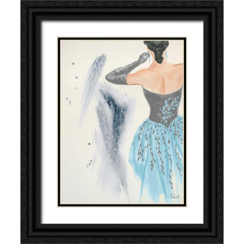 Evening in Paris I Black Ornate Wood Framed Art Print with Double Matting by Baliko, Linda