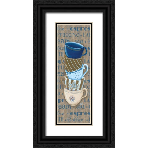 Coffee Cup Stack II Black Ornate Wood Framed Art Print with Double Matting by Metz, Andi