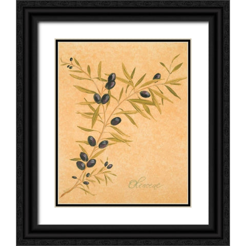 Oleaceae Black Ornate Wood Framed Art Print with Double Matting by Baliko, Linda