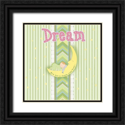 Sleepy Moon II Black Ornate Wood Framed Art Print with Double Matting by Metz, Andi