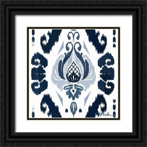 Flourish Square I Black Ornate Wood Framed Art Print with Double Matting by Pinto, Patricia