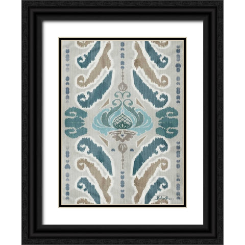 A Touch of Flourish with Border I Black Ornate Wood Framed Art Print with Double Matting by Pinto, Patricia