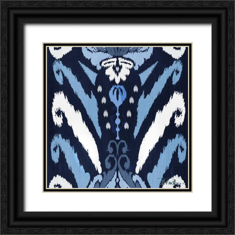Flourish Square with Border I Black Ornate Wood Framed Art Print with Double Matting by Pinto, Patricia