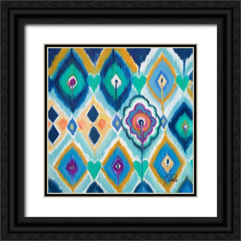 New Ikats I Black Ornate Wood Framed Art Print with Double Matting by Pinto, Patricia