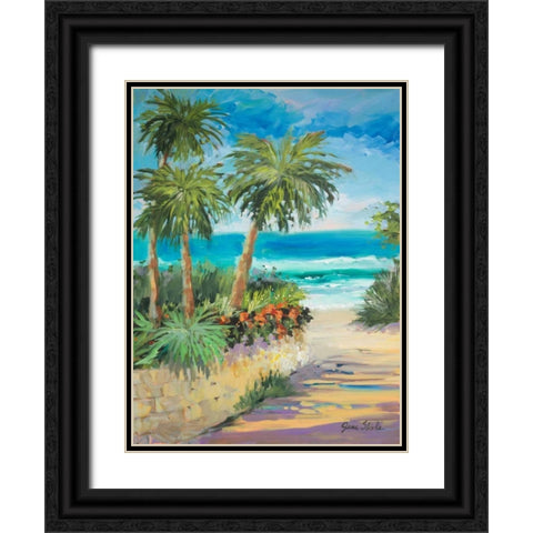 Palm Path Black Ornate Wood Framed Art Print with Double Matting by Slivka, Jane
