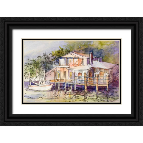 Waterfront I Black Ornate Wood Framed Art Print with Double Matting by Slivka, Jane