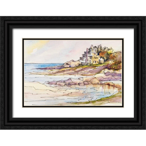 Waterfront II Black Ornate Wood Framed Art Print with Double Matting by Slivka, Jane