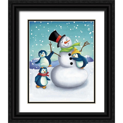 Oh the Joy I Black Ornate Wood Framed Art Print with Double Matting by Josefina