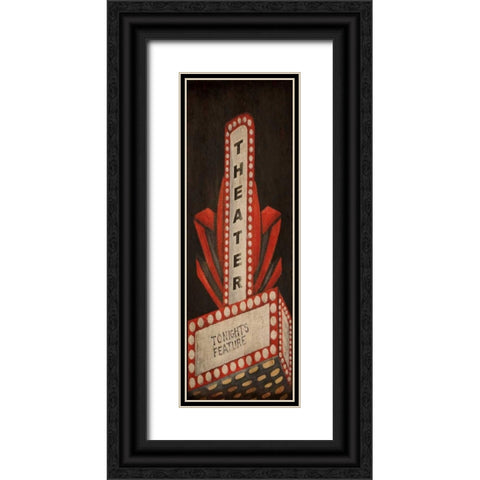Now Showing Theater Black Ornate Wood Framed Art Print with Double Matting by Ritter, Gina
