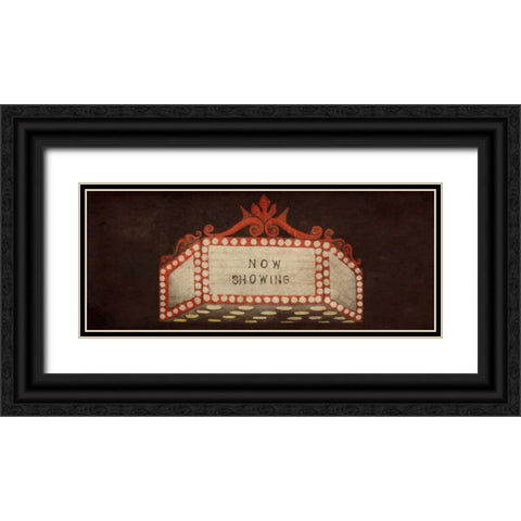 Now Showing Marquee Black Ornate Wood Framed Art Print with Double Matting by Ritter, Gina