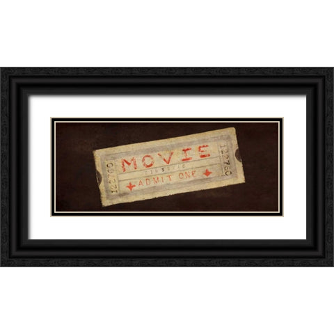 Now Showing Tickets Black Ornate Wood Framed Art Print with Double Matting by Ritter, Gina