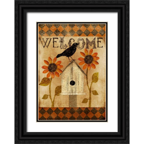 Welcome Fall Black Ornate Wood Framed Art Print with Double Matting by Albert, Beth
