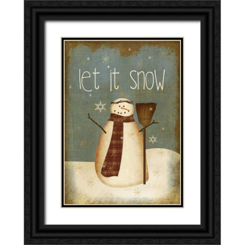 Let it Snow Black Ornate Wood Framed Art Print with Double Matting by Albert, Beth