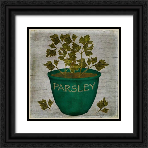 Herb Parsley Black Ornate Wood Framed Art Print with Double Matting by Albert, Beth