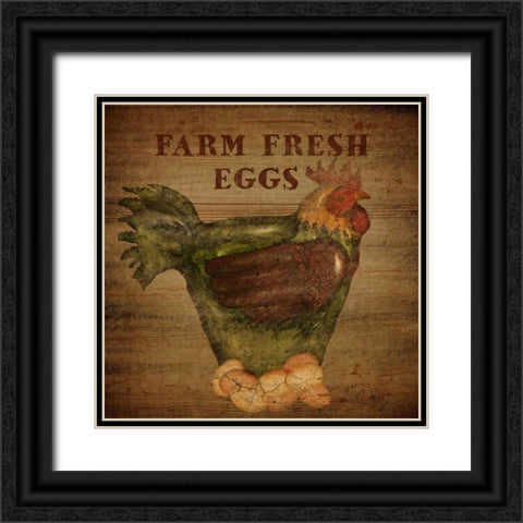 Farm Fresh Eggs Black Ornate Wood Framed Art Print with Double Matting by Albert, Beth