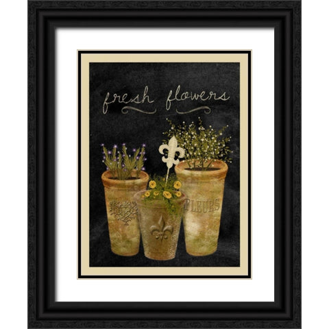 Fresh Flowers I Black Ornate Wood Framed Art Print with Double Matting by Albert, Beth