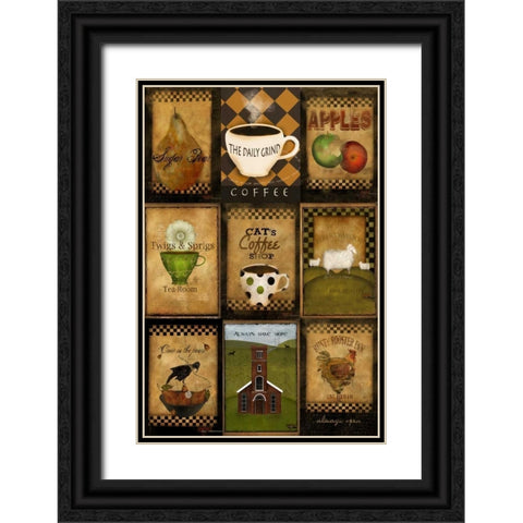 Kitchen Tiles Black Ornate Wood Framed Art Print with Double Matting by Albert, Beth