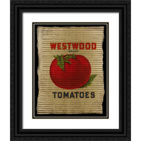 Vintage Tomatoes Black Ornate Wood Framed Art Print with Double Matting by Albert, Beth
