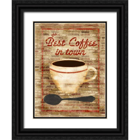 Best Coffee in Town Black Ornate Wood Framed Art Print with Double Matting by Albert, Beth
