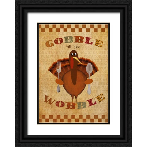 Gobble Wobble Black Ornate Wood Framed Art Print with Double Matting by Albert, Beth