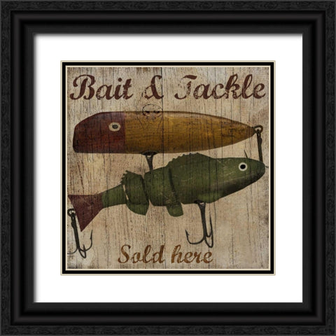Bait and Tackle Black Ornate Wood Framed Art Print with Double Matting by Albert, Beth