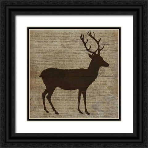 Deer Black Ornate Wood Framed Art Print with Double Matting by Albert, Beth