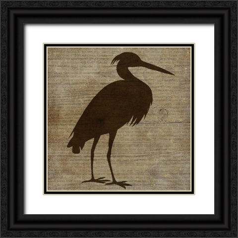 Heron Black Ornate Wood Framed Art Print with Double Matting by Albert, Beth