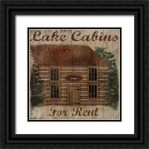 Lake Cabin Black Ornate Wood Framed Art Print with Double Matting by Albert, Beth