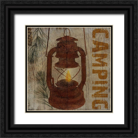 Camping Black Ornate Wood Framed Art Print with Double Matting by Albert, Beth