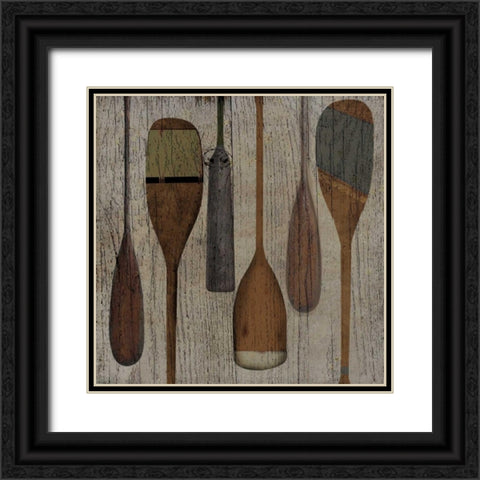 Lake Oars II Black Ornate Wood Framed Art Print with Double Matting by Albert, Beth