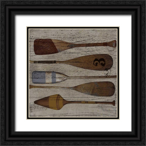 Lake Oars III Black Ornate Wood Framed Art Print with Double Matting by Albert, Beth