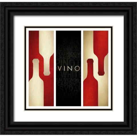 Vino III Black Ornate Wood Framed Art Print with Double Matting by Drotz, Dallas