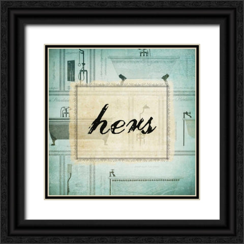 Bath Hers Black Ornate Wood Framed Art Print with Double Matting by Drotz, Dallas