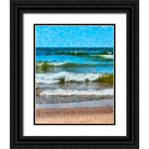 Lake Michigan layers Black Ornate Wood Framed Art Print with Double Matting by Calkins, Michelle