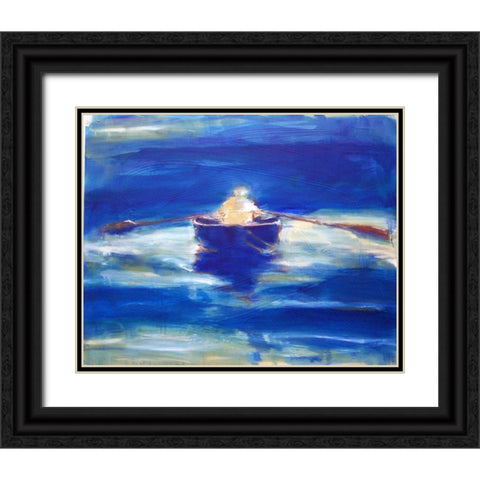 Rowing Black Ornate Wood Framed Art Print with Double Matting by Hoffman, Kate