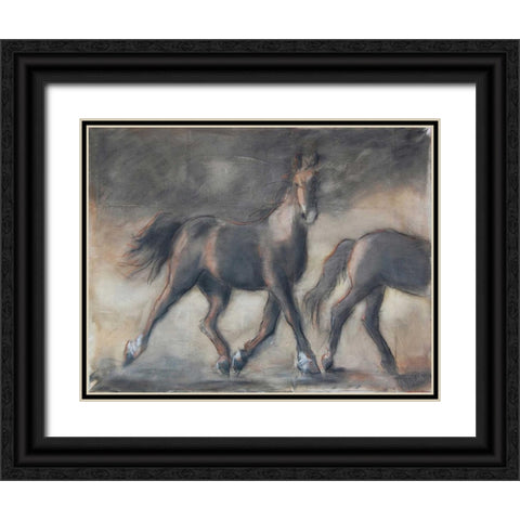 Sideways Look Black Ornate Wood Framed Art Print with Double Matting by Hoffman, Kate